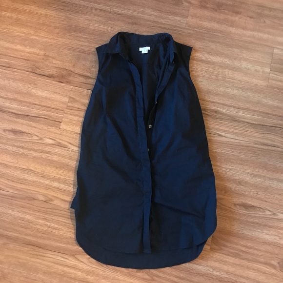 J. Crew Tops - J. Crew black button down blouse sleeveless
